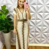 Milla Chic - millachic com br vestido tricot com listras e pala na cintura valentina areia com marrom 1 Vestido Tricot Com Listras E Pala Na Cintura Valentina - Areia Com Marrom - Milla Chic