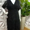 Vestido Tule Com Lurex Longo Alexa - Preto - Milla Chic