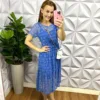 Vestido Tule Floral Com Forro Avulso Clarice - Azul - Milla Chic