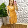 Vestido Viscolinho Manga Babadinho Laço No Busto Querem - Laranja - Milla Chic