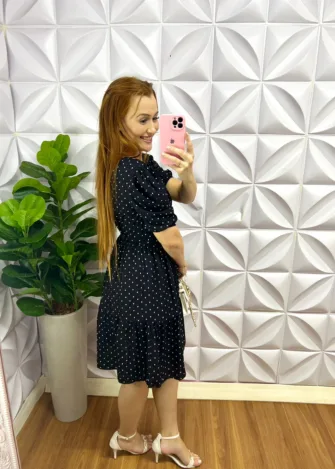 Milla Chic - millachic com br vestido viscolinho manga princesa curto eduarda preto Vestido Viscolinho Manga Princesa Curto Eduarda - Preto - Milla Chic