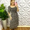 Vestido Viscolinho Manga Raglan Com Lastex Sophia - Preto - Milla Chic
