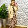 Blazer Alfaiataria Com Bolso e Botões Na Manga Greice - Areia - Milla Chic