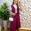 Milla Chic - millachic com br conjunto risca de giz alfaiataria com colete ana maria cereja Conjunto Risca De Giz Alfaiataria Com Colete Ana Maria - Cereja - Milla Chic