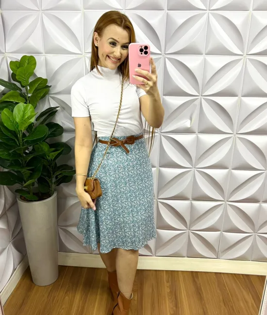 Saia Linho Com Bolso Longa Esther - Areia - Milla Chic
