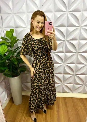 Milla Chic - millachic com br vestido longo dunna manga raglan margarete oncinha 4 Vestido Longo Dunna Manga Raglan Margarete - Oncinha - Milla Chic