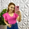 Blusa Com Manga Babadinho de Lasie Larissa - Pink - Milla Chic