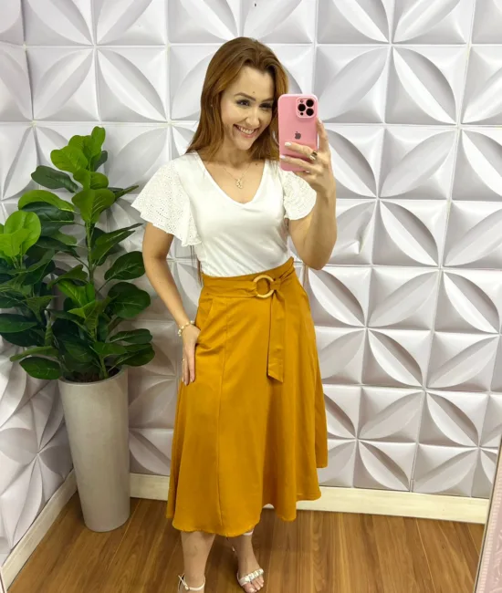 Blusa Com Manga Babadinho de Lasie Larissa - Branca - Milla Chic