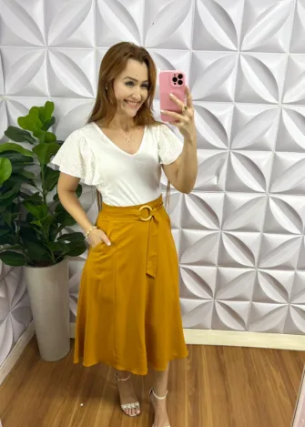 Blusa Com Manga Babadinho de Lasie Larissa - Branca - Milla Chic