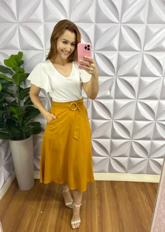 Blusa Com Manga Babadinho de Lasie Larissa - Branca - Milla Chic