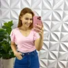 Blusa Com Manga Babadinho de Lasie Larissa - Rosa - Milla Chic