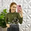 Blusa Lãnzinha Gola Alta Manga Longa Carmela - Verde - Milla Chic