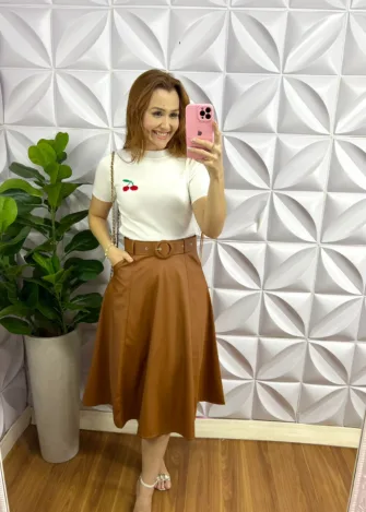 Blusa Tricot Modal Bordada Cereja Carol - Branca - Milla Chic