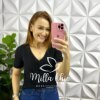 Blusa Tricot Modal Com Botão Antonela - Preta - Milla Chic