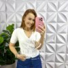 Blusa Tricot Modal Com Botão Antonela - Preta - Milla Chic