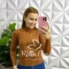 Blusa Tricot Modal Gola Alta Com Elástico Manga Longa Saray - Roxa - Milla Chic