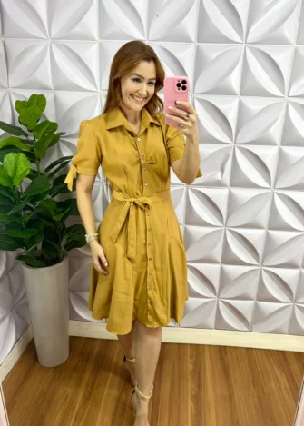 Milla Chic - millachic com br chemise linhocel com camisolinha e cinto faixa caroline mostarda 1 Chemise Linhocel Com Camisolinha e Cinto Faixa Caroline -  Mostarda - Milla Chic