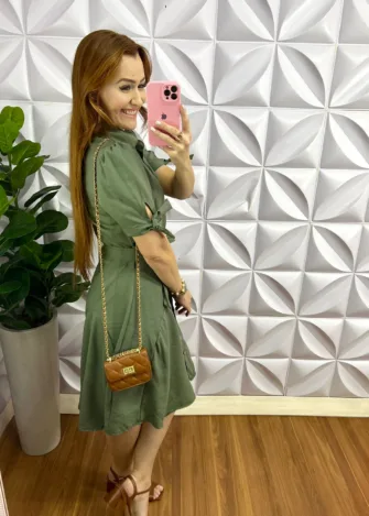 Milla Chic - millachic com br chemise linhocel com camisolinha e cinto faixa caroline verde Chemise Linhocel Com Camisolinha e Cinto Faixa Caroline - Verde - Milla Chic