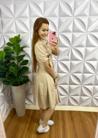 Milla Chic - millachic com br chemise linhocel com camisolinha e cinto faixa caroline verde copia Chemise Linhocel Com Camisolinha e Cinto Faixa Caroline - Areia - Milla Chic