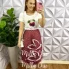 Conjunto Com Saia Plissada e Tshirt Deisiele - Cereja - Milla Chic