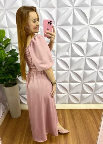 Conjunto Linhocel Risca De Giz Renata - Rosa - Milla Chic