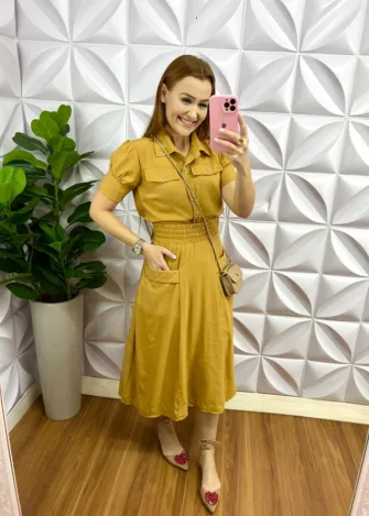 Milla Chic - millachic com br conjunto no linhocel midi com botoes dourado maria isabel verde copia Conjunto No Linhocel Mídi Com Botões Dourado Maria Isabel - Mostarda - Milla Chic
