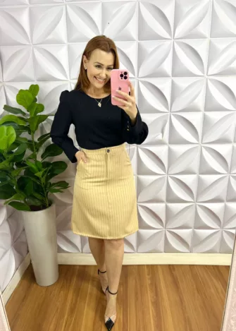 Milla Chic - millachic com br conjunto risca de giz alfaiataria curto com colete carolina preto copia 1 Conjunto Risca De Giz Alfaiataria Curto Com Colete Carolina - Areia - Milla Chic
