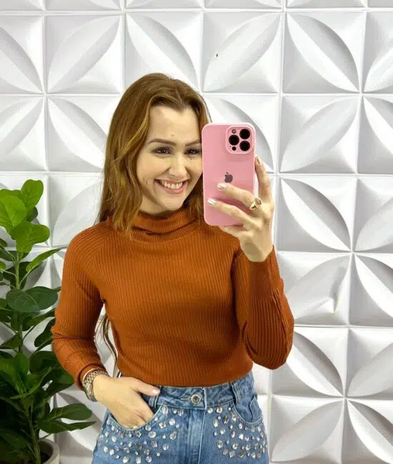 Saia Jeans Com Fendas Frontal E Pedrarias Liana - Azul - Milla Chic