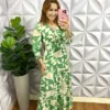 Vestido Crepe Alfaiataria Longo Manga Longa Alessandra - Verde - Milla Chic