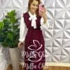 Milla Chic - millachic com br vestido crepe alfaiataria midi colete diana cereja 2 jpeg Vestido Crepe Alfaiataria Mídi Colete Diana - Cereja - Milla Chic