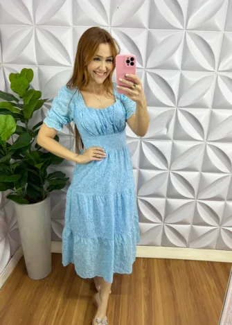 Vestido Laíse 100% Algodão Com Bojo Paula - Terra Cota - Milla Chic