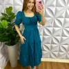 Vestido Laíse 100% Algodão Com Bojo Paula - Verde - Milla Chic