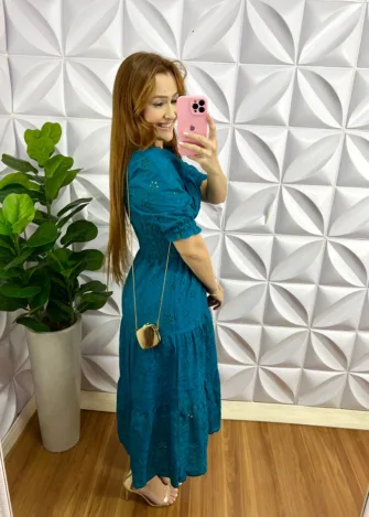 Milla Chic - millachic com br vestido laise 100 algodao com bojo paula verde 2 Vestido Laíse 100% Algodão Com Bojo Paula - Verde - Milla Chic