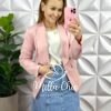 Blazer Alfaiataria Com Bolso e Botões Na Manga Greice - Rosa - Milla Chic