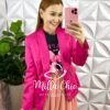Blazer Alfaiataria Com Bolso e Botões Na Manga Greice - Pink - Milla Chic