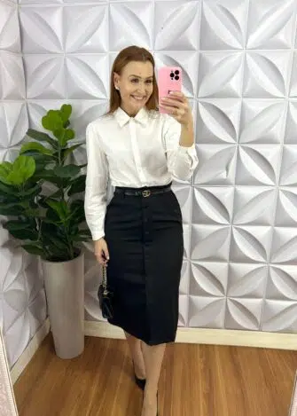 Camisa Envelope Dunna Manga Longa Elisangela - Oncinha - Milla Chic