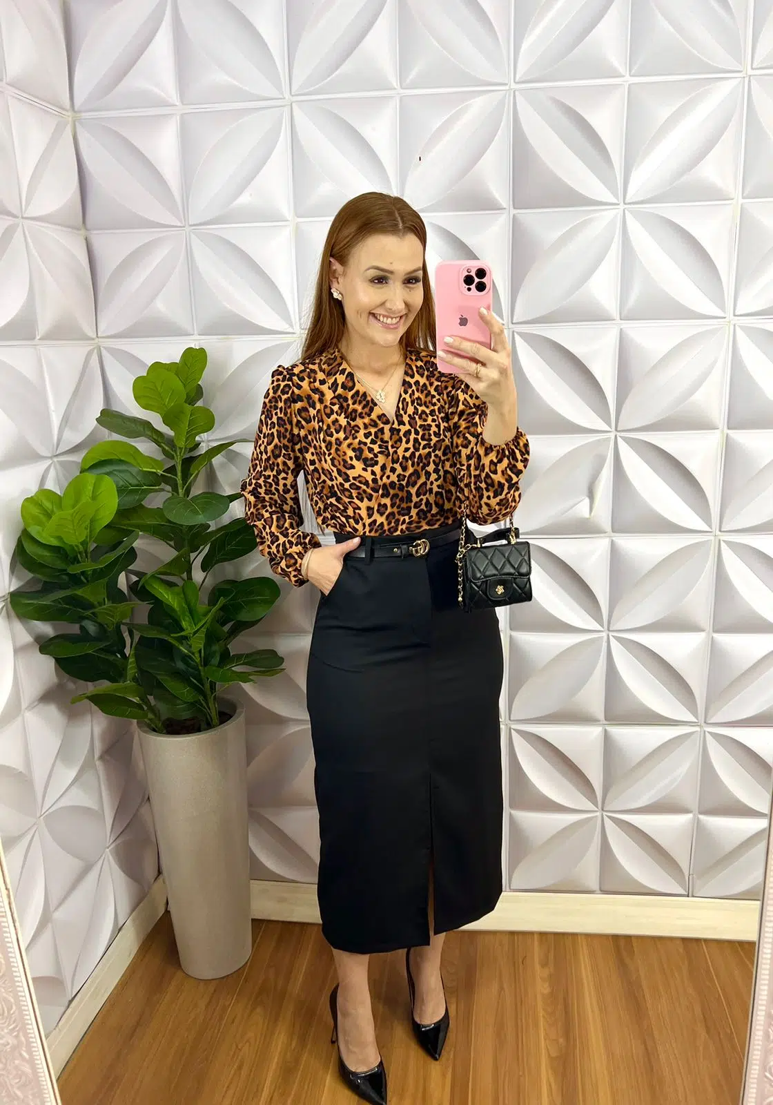 Camisa Envelope Dunna Manga Longa Elisangela - Oncinha - Milla Chic