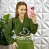 Camisa Envelope Dunna Manga Longa Elisangela - Verde - Milla Chic