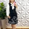 Milla Chic - millachic com br conjunto alfaiataria com colete e botoes dourados carolina preto 1 Conjunto Alfaiataria Com Colete e Botões Dourados Carolina - Preto - Milla Chic