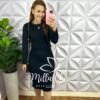Conjunto Anarruga Blusa Manga Longa E Saia Reta Moana - Preto - Milla Chic