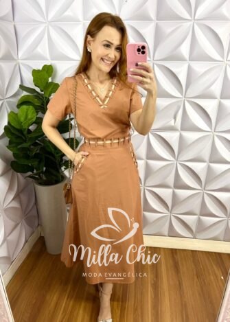 Milla Chic - millachic com br conjunto linho com detalhe em vies midi kelita areia copia 2 Conjunto Linho Com Detalhe Em Viés Mídi kelita - Capuchino - Milla Chic