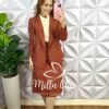 Conjunto Linhocel Blazer E Saia Reta Jessie - Terra Cota - Milla Chic