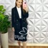Conjunto Linhocel Blazer E Saia Reta Jessie - Preto - Milla Chic
