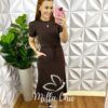 Milla Chic - millachic com br conjunto tecido moletinho manga princesa saia midi melissa marrom Conjunto Tecido Moletinho Manga Princesa Saia Mídi Melissa - Marrom - Milla Chic