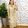 Milla Chic - millachic com br conjunto tricoline de algodao com camisa e saia midi paula areia 1 Conjunto Tricoline De Algodão Com Camisa E Saia Mídi Paula - Areia - Milla Chic