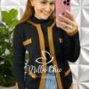 Casaco De Tricot Modal Com Botões Dourados Romana - Preto - Milla Chic