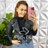 Jaqueta De Couro Com Ziper Rayane - Preta - Milla Chic