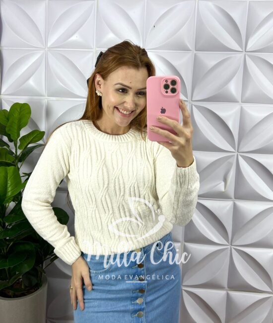 Saia Jeans Com Botões Funcionais E Fenda Frontal Safira - Azul - Milla Chic