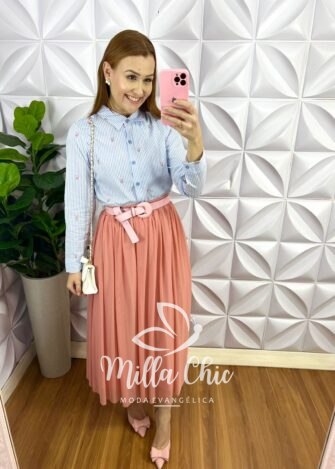 Milla Chic - millachic com br saia tule longa com lastex na cintura adriele rose 1 Saia Tule Longa com Lastex na Cintura Adriele - Rose - Milla Chic