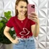 Tshirt Malha Com Detalhe de Babado Terezinha - Vermelha - Milla Chic